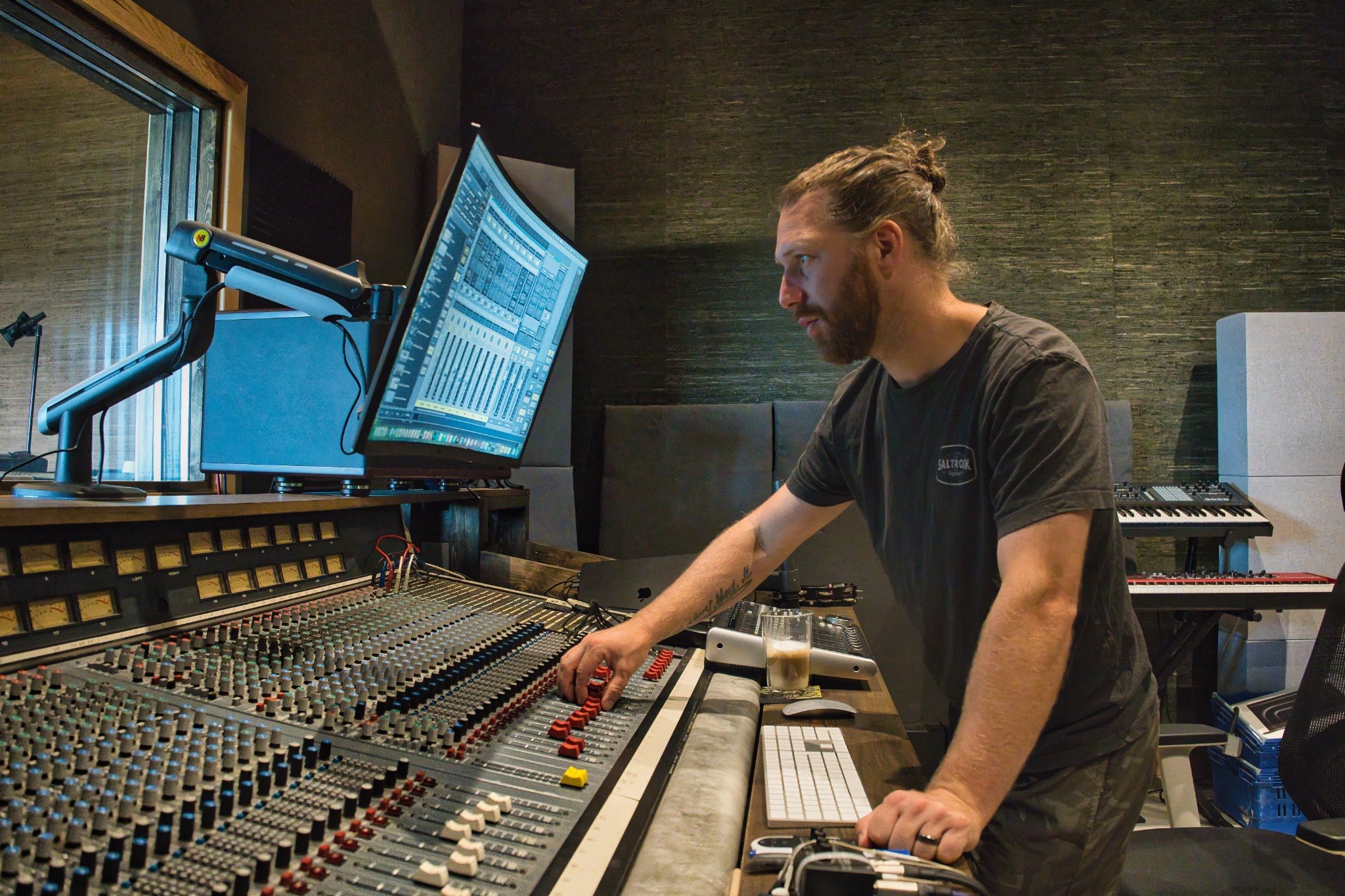 Producer Steve Tanton working at Pound House Productions in North Devon