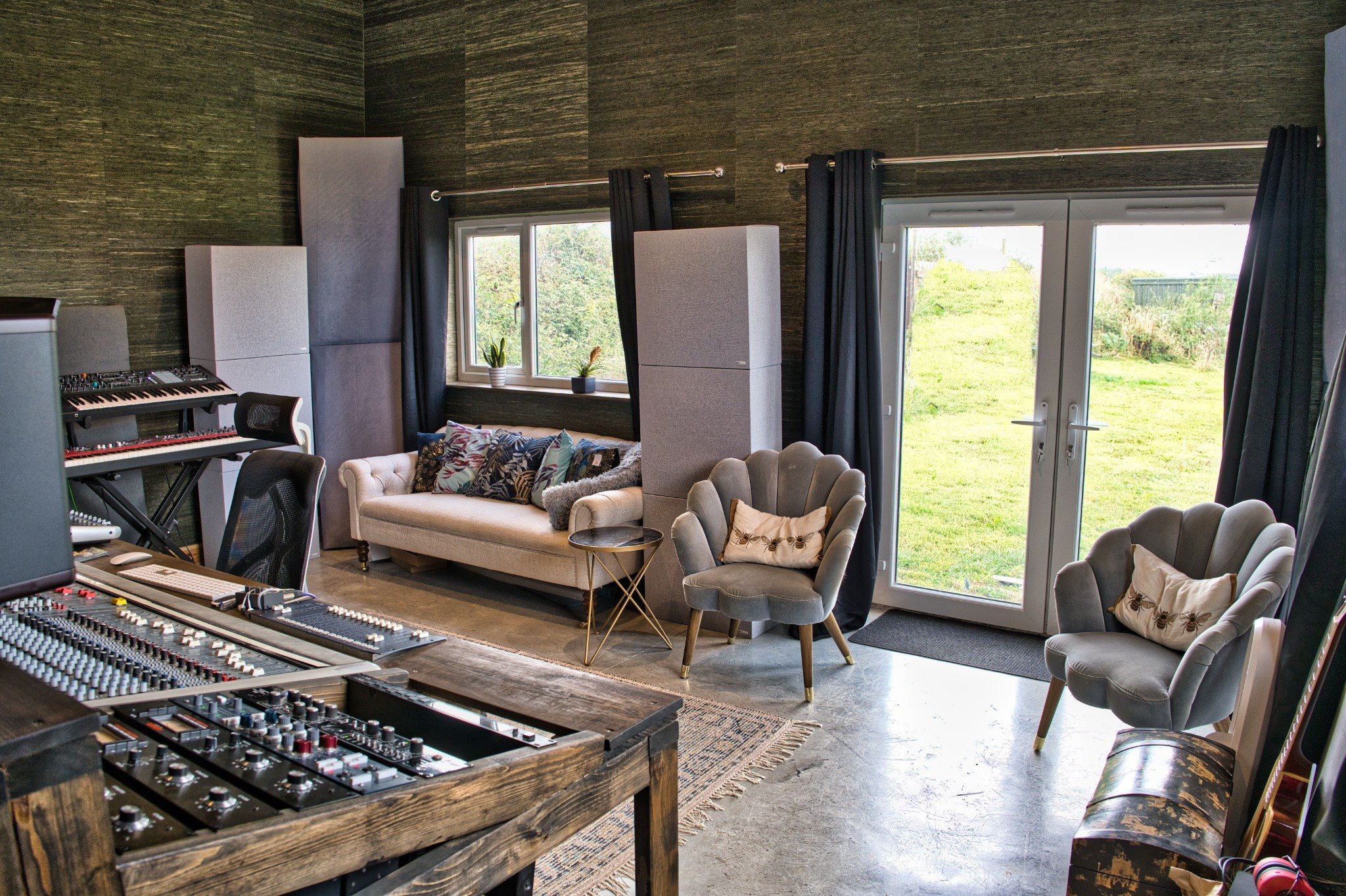 Interior of Pound House Productions showing the relaxed studio environment